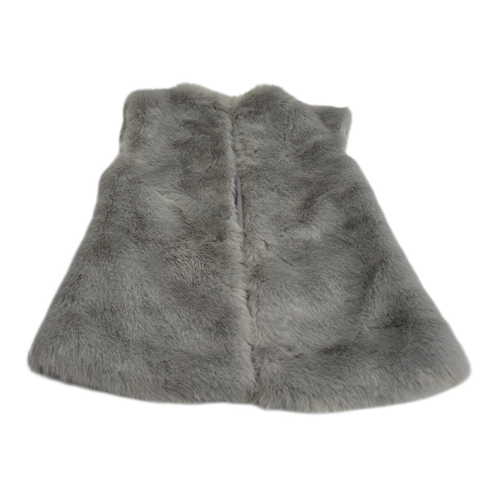 Mayoral Light Gray Faux Fur Vest